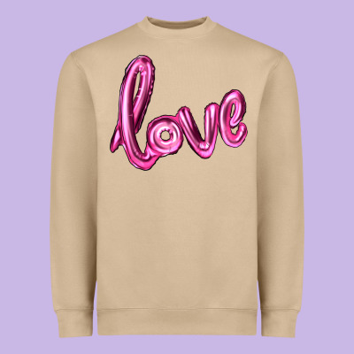 Valentine's Day Love Balloon Heavyweight Sweatshirt Designed By Ranaportraitstore