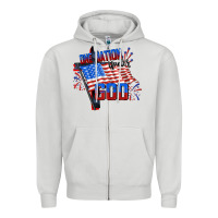 Dove Grey one nation under god Zipper Hoodie - CowGirlArtShop