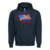 Navy one nation under god Zipper Hoodie - CowGirlArtShop