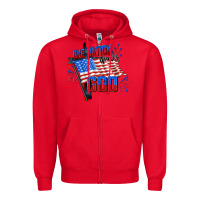 Red one nation under god Zipper Hoodie - CowGirlArtShop