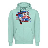 Seafoam one nation under god Zipper Hoodie - CowGirlArtShop