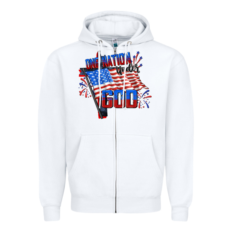 One Nation Under God Zipper Hoodie by CowGirlArtShop | Teevron
