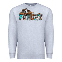 Heather Grey western cowboy hat punchy Premium Sweatshirt - OliviaCreatesArt
