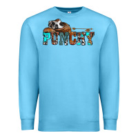 Ocean Blue western cowboy hat punchy Premium Sweatshirt - OliviaCreatesArt