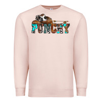 Pale Pink western cowboy hat punchy Premium Sweatshirt - OliviaCreatesArt