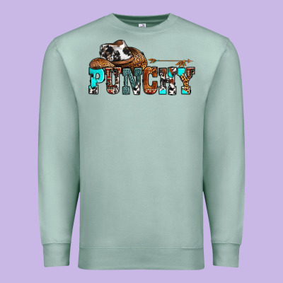Western Cowboy Hat Punchy Premium Sweatshirt Designed By Oliviacreatesart