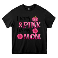 Black i wear pink for my mom sunlower and pumpkin Heavy Core Tee - AdoDesignShop