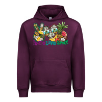 Mauve Wine Peace Love Summer Urban Hoodie - CowhideDigitalArt