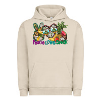 Pigment French Oak Peace Love Summer Urban Hoodie - CowhideDigitalArt