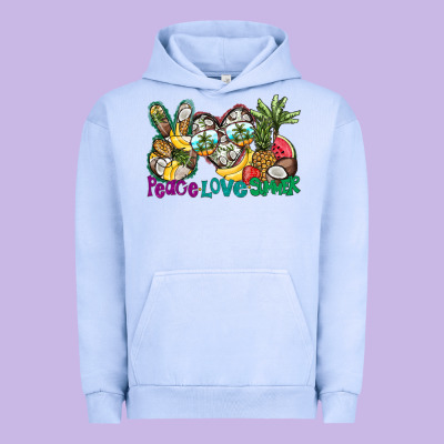 Peace Love Summer Urban Hoodie Designed By Cowhidedigitalart