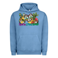 Pigment Pebble Blue Peace Love Summer Urban Hoodie - CowhideDigitalArt