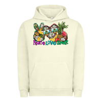 Pigment Pistachio Peace Love Summer Urban Hoodie - CowhideDigitalArt