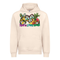 Sandshell Peace Love Summer Urban Hoodie - CowhideDigitalArt