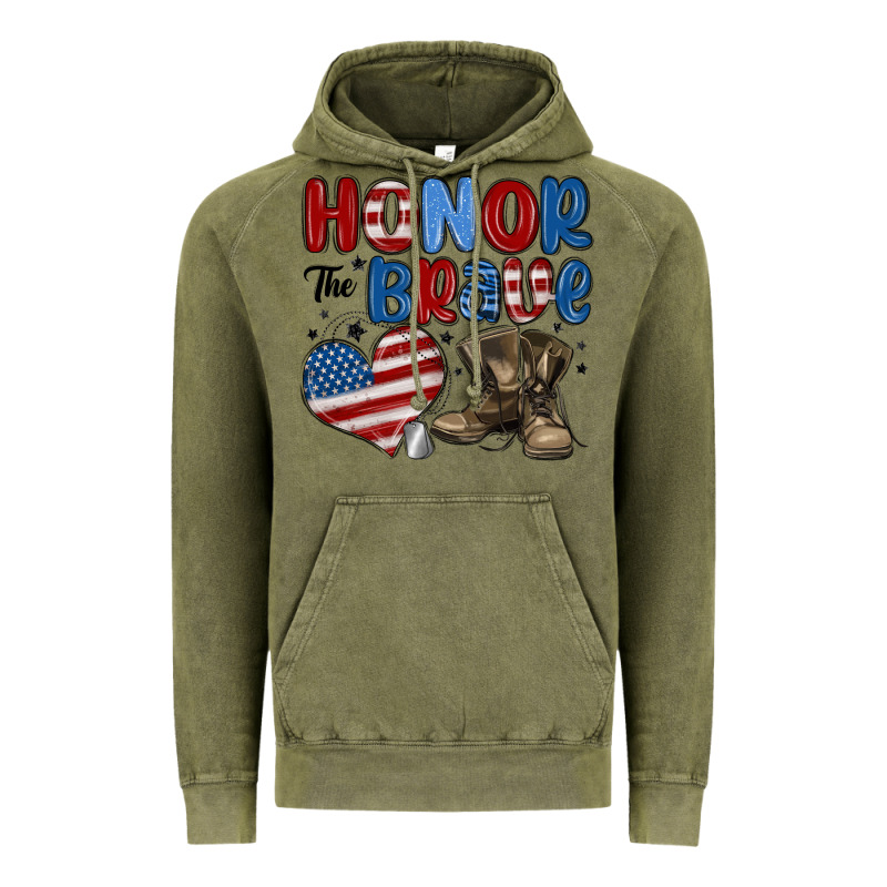 Honor The Brave Vintage Hoodie by MaliasSmallBusiness | Teevron