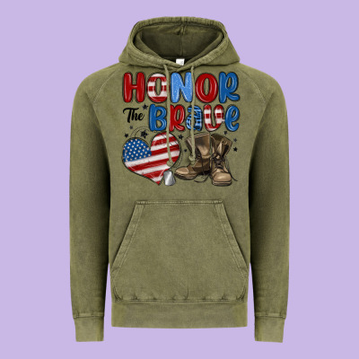 Honor The Brave Vintage Hoodie Designed By Maliassmallbusiness