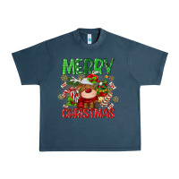 Midnight Navy merry christmas deer Urban Heavy Tee - MaliasSmallBusiness