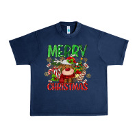 Navy merry christmas deer Urban Heavy Tee - MaliasSmallBusiness