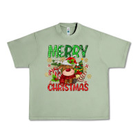 Oil Green merry christmas deer Urban Heavy Tee - MaliasSmallBusiness