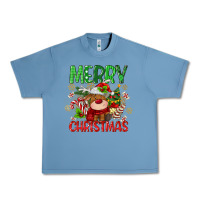 Pebble Blue merry christmas deer Urban Heavy Tee - MaliasSmallBusiness