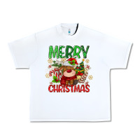 White merry christmas deer Urban Heavy Tee - MaliasSmallBusiness