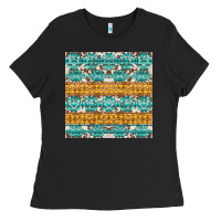 Black aztec cowhide seamless Ladies Tee - AdoDesignShop