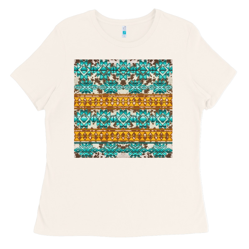 Aztec Cowhide Seamless Ladies Tee by AdoDesignShop | Teevron