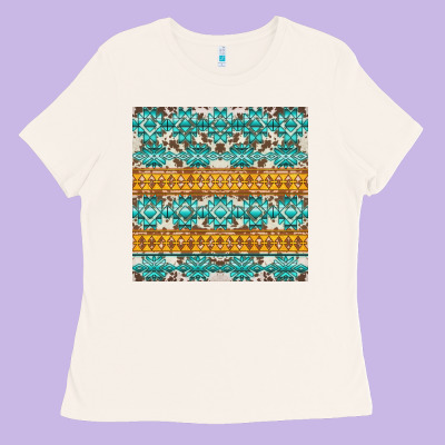 Aztec Cowhide Seamless Ladies Tee Designed By Adodesignshop
