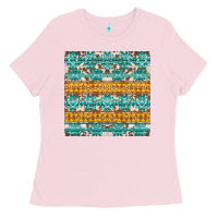 Bubblegum Pink aztec cowhide seamless Ladies Tee - AdoDesignShop