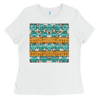 White aztec cowhide seamless Ladies Tee - AdoDesignShop