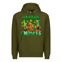 Army Green St. Patrick's Day gnomes Premium Hoodie - CowGirlArtShop