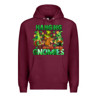 Burgundy St. Patrick's Day gnomes Premium Hoodie - CowGirlArtShop