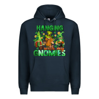 Navy St. Patrick's Day gnomes Premium Hoodie - CowGirlArtShop