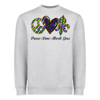 Heather Grey mardi gras love peace Heavyweight Sweatshirt - Bettercallsaul
