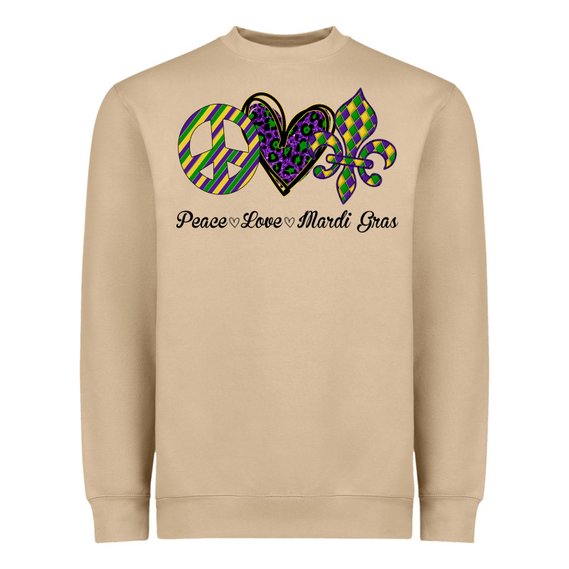 Mardi Gras Love Peace Heavyweight Sweatshirt by Bettercallsaul | Teevron