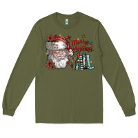 Army Green merry christmas yall Long Sleeve Tee - SublimationCraftShop