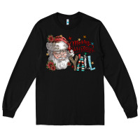 Black merry christmas yall Long Sleeve Tee - SublimationCraftShop