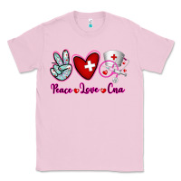 Bubblegum Pink Peace Love Cna Classic Tee - RanaPortraitStore