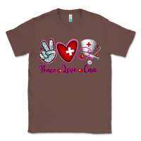 Chestnut Peace Love Cna Classic Tee - RanaPortraitStore