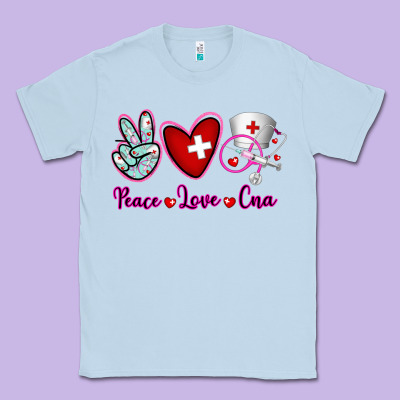Peace Love Cna Classic Tee Designed By Ranaportraitstore