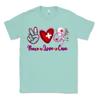 Seafoam Peace Love Cna Classic Tee - RanaPortraitStore