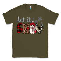 Army Green let it snow snowman Classic Tee - JahusDesignShop