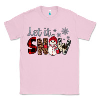 Bubblegum Pink let it snow snowman Classic Tee - JahusDesignShop