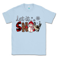 Dusty Blue let it snow snowman Classic Tee - JahusDesignShop