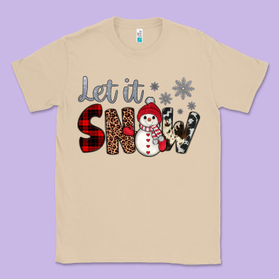 Let It Snow Snowman Classic Tee Designed By Jahusdesignshop