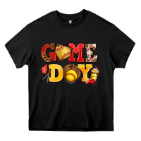 Black game day softball Heavy Core Tee - AdoDesignShop