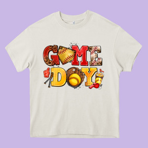 Game Day Softball Heavy Core Tee Designed By Adodesignshop
