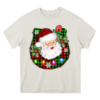 Cream horseshoe santa Heavy Core Tee - AdoDesignShop