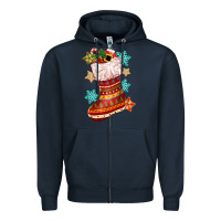 Navy christmas Zipper Hoodie - CowGirlArtShop