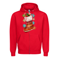 Red christmas Zipper Hoodie - CowGirlArtShop