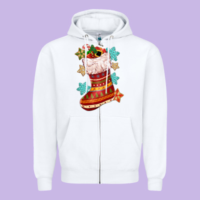 Christmas Zipper Hoodie Designed By Cowgirlartshop